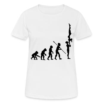 Evolution Gymnastik Turnen Akrobatik Geräteturnen - Frauen T-Shirt atmungsaktiv - Weiß - Vorne - AI Model Female 172 dark (172cm)