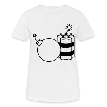 kugel rund brennt angezuendet rund kugel kreis tex - Frauen T-Shirt atmungsaktiv - Weiß - Vorne - AI Model Female 172 dark (172cm)
