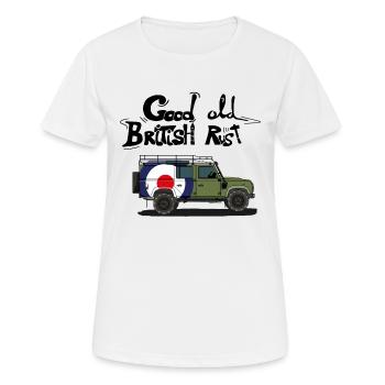 Britisch Englisch Retro Offroader - Rostig - Frauen T-Shirt atmungsaktiv - Weiß - Vorne - AI Model Female 172 dark (172cm)