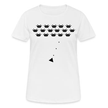 space attack - Frauen T-Shirt atmungsaktiv - Weiß - Vorne - AI Model Female 172 dark (172cm)