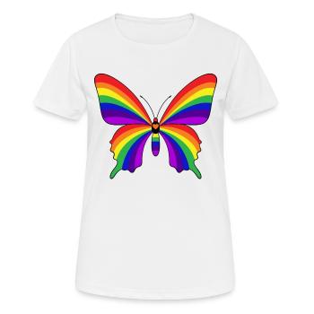 Rainbow Butterfly - Women's Breathable T-Shirt - white - Front - AI Model Female 172 dark (172cm)