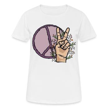 Peace Sign - Women's Breathable T-Shirt - white - Front - AI Model Female 172 dark (172cm)