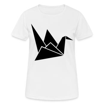 origami crane - T-shirt respirant Femme - blanc - Devant - AI Model Female 172 dark (172cm)