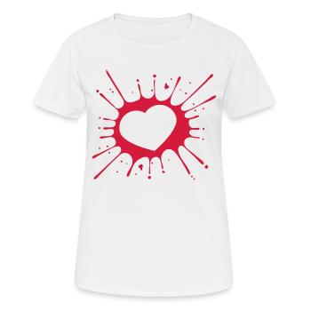 liebe herz verliebt form paar valetinstag tropfen - Frauen T-Shirt atmungsaktiv - Weiß - Vorne - AI Model Female 172 dark (172cm)