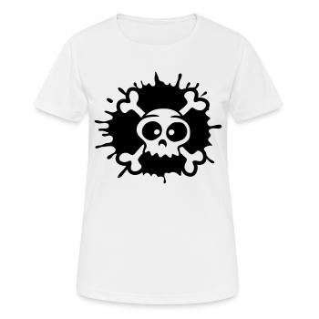 skull fun pirat dead flag humor - Women's Breathable T-Shirt - white - Front - AI Model Female 172 dark (172cm)