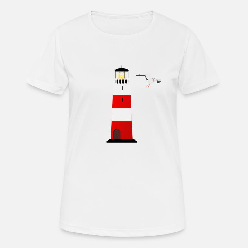 Lighthouse and seagull - Women's Breathable T-Shirt - white