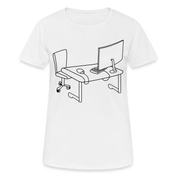 home office buero stuhl arbeitsplatz gamer bildsch - Frauen T-Shirt atmungsaktiv - Weiß - Vorne - AI Model Female 172 dark (172cm)