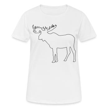 Elch - Moose - Frauen T-Shirt atmungsaktiv - Weiß - Vorne - AI Model Female 172 dark (172cm)