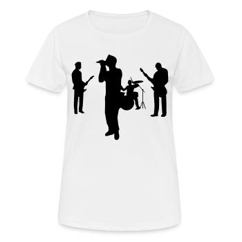 band - Women's Breathable T-Shirt - white - Front - AI Model Female 172 dark (172cm)
