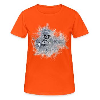 astronaute - T-shirt respirant Femme - orange néon - Devant - AI Model Female 172 dark (172cm)