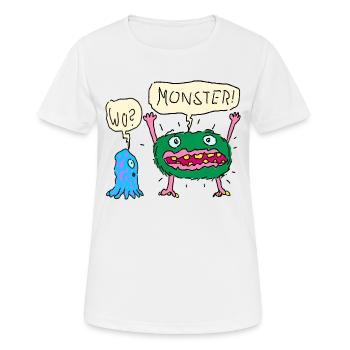 There are monsters - Women's Breathable T-Shirt - white - Front - AI Model Female 172 dark (172cm)