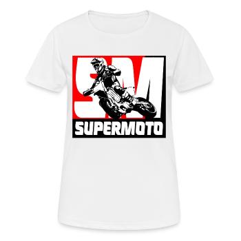 Supermoto - Supermotard - Frauen T-Shirt atmungsaktiv - Weiß - Vorne - AI Model Female 172 dark (172cm)