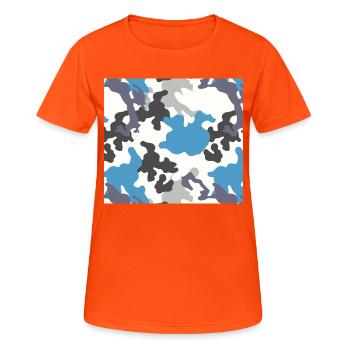 Camouflage Blue Pattern - Women's Breathable T-Shirt - neon orange - Front - AI Model Female 172 dark (172cm)