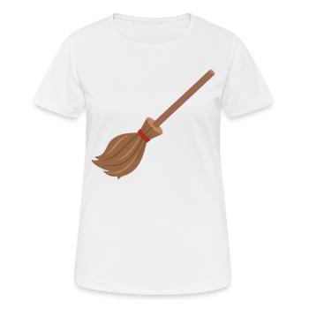 Halloween - Besen - Frauen T-Shirt atmungsaktiv - Weiß - Vorne - AI Model Female 172 dark (172cm)