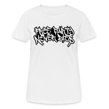 Free Party Never Dies - Women's Breathable T-Shirt - white - Front - AI Model Female 172 dark (172cm)