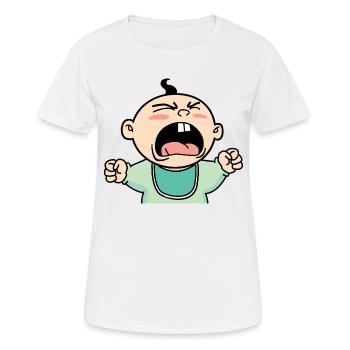 Crying baby cartoon roar screaming angry rage - Women's Breathable T-Shirt - white - Front - AI Model Female 172 dark (172cm)