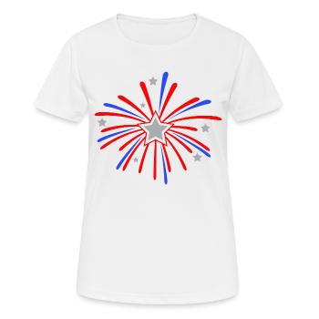 feux d'artifice nouvel an cadeau - T-shirt respirant Femme - blanc - Devant - AI Model Female 172 dark (172cm)