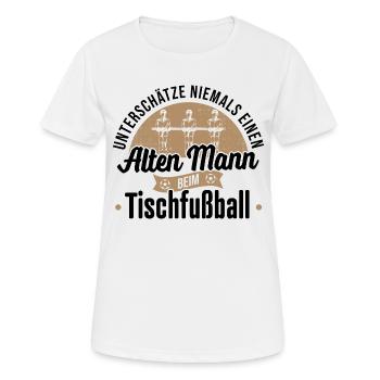 Tischfußball Kickerkönig Tischfussballer Abroller - Frauen T-Shirt atmungsaktiv - Weiß - Vorne - AI Model Female 172 dark (172cm)