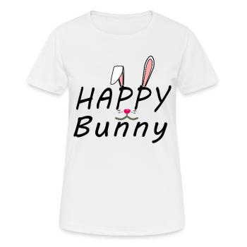 Lapin heureux - T-shirt respirant Femme - blanc - Devant - AI Model Female 172 dark (172cm)