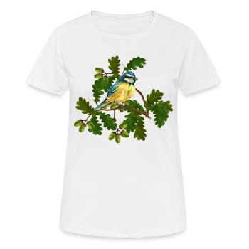 Tit bird - Women's Breathable T-Shirt - white - Front - AI Model Female 172 dark (172cm)