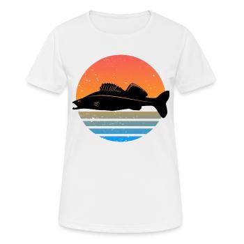 Rétro pêche poisson cadeau - T-shirt respirant Femme - blanc - Devant - AI Model Female 172 dark (172cm)
