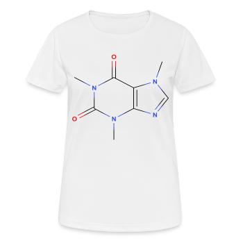 KoffeinMolekül - Farbige Strukturformel - Frauen T-Shirt atmungsaktiv - Weiß - Vorne - AI Model Female 172 dark (172cm)