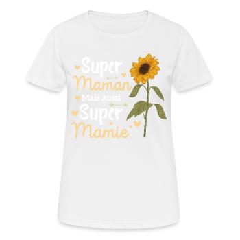 Super Maman Cadeau Pour Super Mamie Fête Des mères - T-shirt respirant Femme - blanc - Devant - AI Model Female 172 dark (172cm)