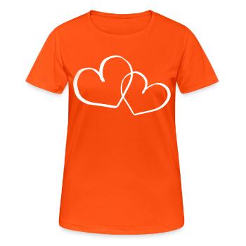 Cœurs symbole - T-shirt respirant Femme - orange néon - Devant - AI Model Female 172 dark (172cm)