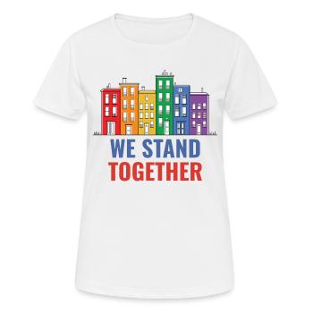 Gay Community LGBTQ Design - T-shirt respirant Femme - blanc - Devant - AI Model Female 172 dark (172cm)