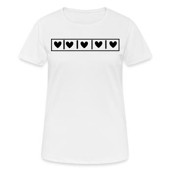 Herzen Quadrate - Frauen T-Shirt atmungsaktiv - Weiß - Vorne - AI Model Female 172 dark (172cm)