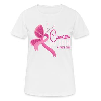 Ruben Rose De Sensibilisation Au Cancer Du Sein - T-shirt respirant Femme - blanc - Devant - AI Model Female 172 dark (172cm)