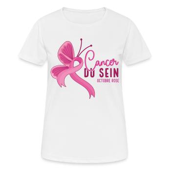 Ruben Rose De Sensibilisation Au Cancer Du Sein - T-shirt respirant Femme - blanc - Devant - AI Model Female 172 dark (172cm)