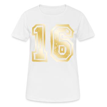 16 Nombre d’or - T-shirt respirant Femme - blanc - Devant - AI Model Female 172 dark (172cm)