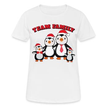 équipe famille pingouin famille conifère de Noël - T-shirt respirant Femme - blanc - Devant - AI Model Female 172 dark (172cm)