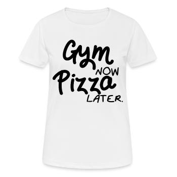 Fitnessstudio und Pizza - Frauen T-Shirt atmungsaktiv - Weiß - Vorne - AI Model Female 172 dark (172cm)