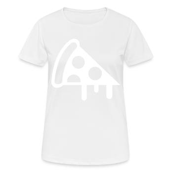 Silhouette de l’icône de la pizza - T-shirt respirant Femme - blanc - Devant - AI Model Female 172 dark (172cm)
