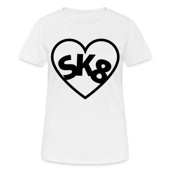 SKATE LOVE - Frauen T-Shirt atmungsaktiv - Weiß - Vorne - AI Model Female 172 dark (172cm)
