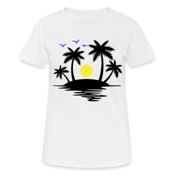 Insel Paradise - Frauen T-Shirt atmungsaktiv - Weiß - Vorne - AI Model Female 172 dark (172cm)