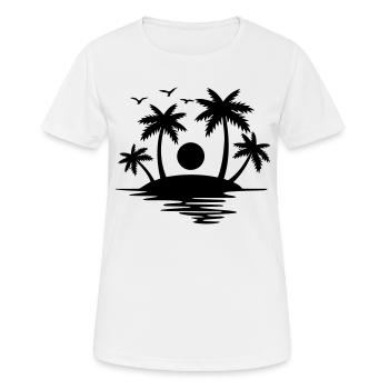 Île Paradis - T-shirt respirant Femme - blanc - Devant - AI Model Female 172 dark (172cm)