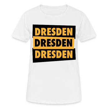 Dresden - Schriftzug - Ultras - Sachsen - Frauen T-Shirt atmungsaktiv - Weiß - Vorne - AI Model Female 172 dark (172cm)