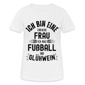 Fußball Fussball lustiger Spruch Deutschland - Frauen T-Shirt atmungsaktiv - Weiß - Vorne - AI Model Female 172 dark (172cm)