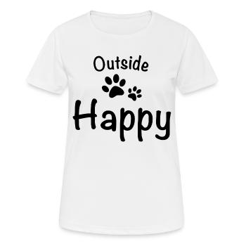 Outside dog happy dog walk - Women's Breathable T-Shirt - white - Front - AI Model Female 172 dark (172cm)