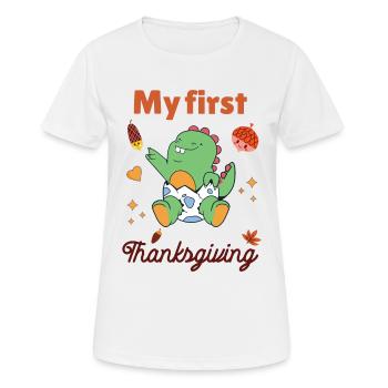 Mon premier Thanksgiving - T-shirt respirant Femme - blanc - Devant - AI Model Female 172 dark (172cm)