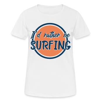 I'd rather be surfing, retro logo design - Women's Breathable T-Shirt - white - Front - AI Model Female 172 dark (172cm)