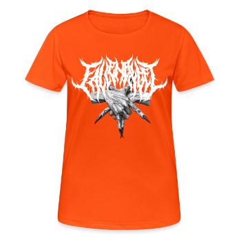 Fallen Angel Fallen Angel Luzifer Hände Logo - Frauen T-Shirt atmungsaktiv - Neonorange - Vorne - AI Model Female 172 dark (172cm)