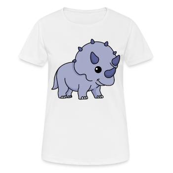 Dinosaur triceratops comic - Women's Breathable T-Shirt - white - Front - AI Model Female 172 dark (172cm)