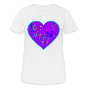 Cœur Love is - T-shirt respirant Femme - blanc - Devant - AI Model Female 172 dark (172cm)