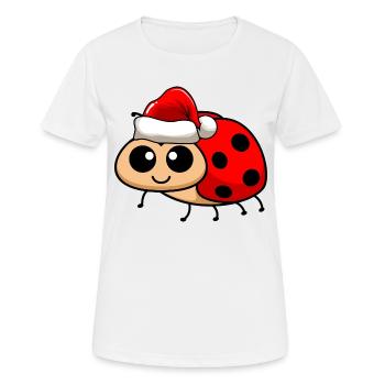 Marienkäfer Comic Weihnachten - Frauen T-Shirt atmungsaktiv - Weiß - Vorne - AI Model Female 172 dark (172cm)