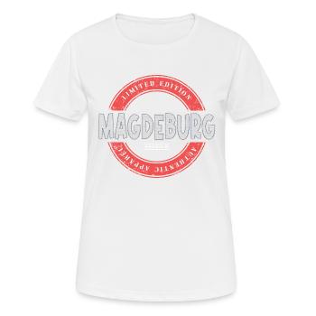 Magdebourg Allemagne Ville Skyline Home Love - T-shirt respirant Femme - blanc - Devant - AI Model Female 172 dark (172cm)