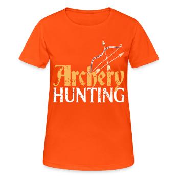 Archery Hunting Cool Bow Arrow Hunter Designs - Women's Breathable T-Shirt - neon orange - Front - AI Model Female 172 dark (172cm)